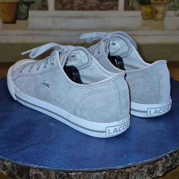 Lacoste Womens Gray Suede Sneakers sz. 7.5 (#1002A) EC. - Picture 7 of 16